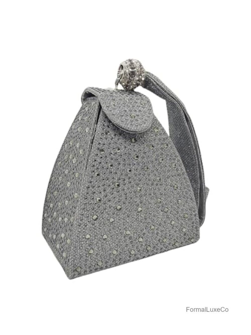 Rhinestone Triangle Evening Bag Wristlet Clutch Purse Wrist Bag Shiny Women